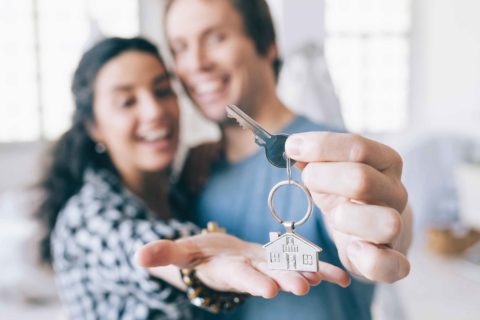 New home buyers hold out the key to their first home