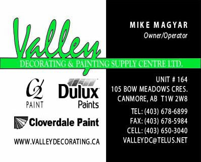 Valley Decorating Business Card