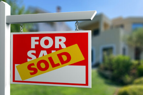 Sold sign to represent buying in a seller's market