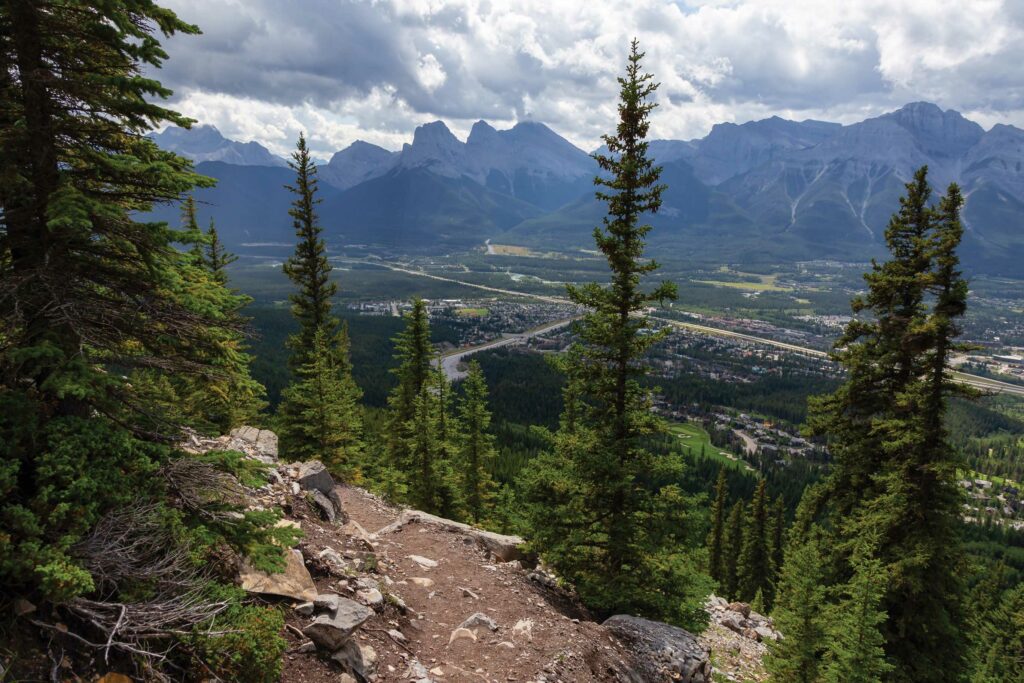 Trail overlooking Canmore for Trail Etiquette